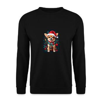 Chihuahua drôle avec chapeau de Père Noël - Sweat-shirt Unisexe - noir - Devant - Alina (178cm) & Michal (187cm)