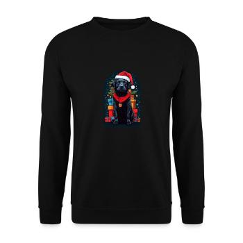Lustiger Labrador Retriever Mit - Unisex Pullover - Schwarz - Vorne - Alina (178cm) & Michal (187cm)