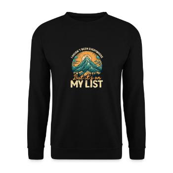 Ich war noch nicht überall, aber es steht auf mein - Unisex Pullover - Schwarz - Vorne - Alina (178cm) & Michal (187cm)