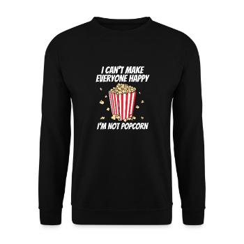 C’est drôle, je ne peux pas rendre tout le monde heureux pas Popcorn Cine - Sweat-shirt Unisexe - noir - Devant - Alina (178cm) & Michal (187cm)