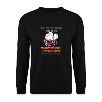 Aufgrund der Inflation ist dies mein Halloween - Unisex Pullover - Schwarz - Vorne - Alina (178cm) & Michal (187cm)