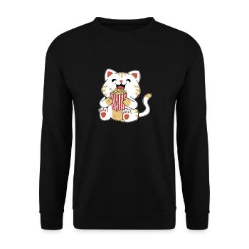 Cat Popcorn Kids Cute Funny Movie Night - Sweat-shirt Unisexe - noir - Devant - Alina (178cm) & Michal (187cm)