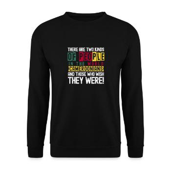 Kamerun Flagge Kamerun - Unisex Pullover - Schwarz - Vorne - Alina (178cm) & Michal (187cm)