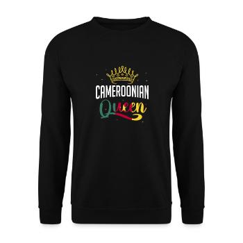 Kamerun Flagge Kamerun - Unisex Pullover - Schwarz - Vorne - Alina (178cm) & Michal (187cm)