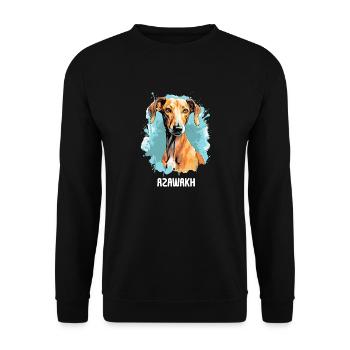 Chien Azawakh - Sweat-shirt Unisexe - noir - Devant - Alina (178cm) & Michal (187cm)
