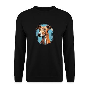 Chien Azawakh - Sweat-shirt Unisexe - noir - Devant - Alina (178cm) & Michal (187cm)