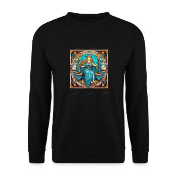 Wear Your Astrology Zodiac Sign with Pride: Libra - Unisex Sweatshirt - black - Front - Alina (178cm) & Michal (187cm)