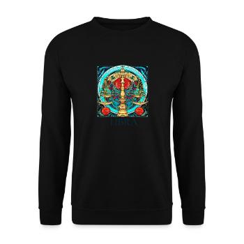 Seien Sie stolz auf Ihre einzigartigen Eigenschaften Tierkreis Waage - Unisex Pullover - Schwarz - Vorne - Alina (178cm) & Michal (187cm)