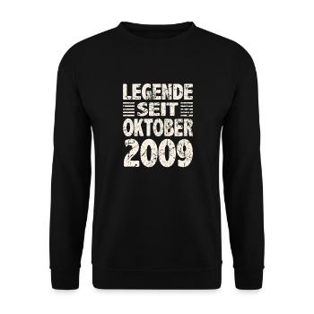 Oktober 2009 Legende seit 14 Jahren Mann Frau - Unisex Pullover - Schwarz - Vorne - Alina (178cm) & Michal (187cm)