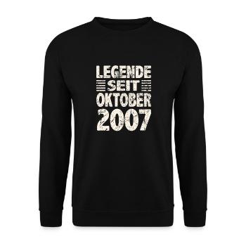 Oktober 2007 Legende seit 16 Jahren Mann Frau - Unisex Pullover - Schwarz - Vorne - Alina (178cm) & Michal (187cm)