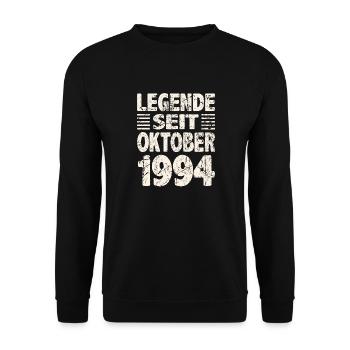 Oktober 1994 Legende seit 29 Jahren Mann Frau - Unisex Pullover - Schwarz - Vorne - Alina (178cm) & Michal (187cm)
