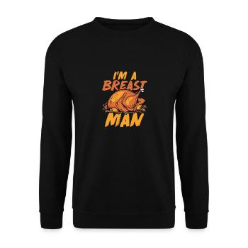 I'm A Breast Man Turkey Thanksgiving - Unisex Sweatshirt - black - Front - Alina (178cm) & Michal (187cm)