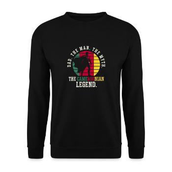Kamerun Flagge Kamerun - Unisex Pullover - Schwarz - Vorne - Alina (178cm) & Michal (187cm)