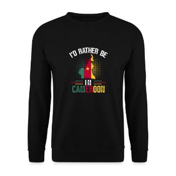 Kamerun Flagge Kamerun - Unisex Pullover - Schwarz - Vorne - Alina (178cm) & Michal (187cm)