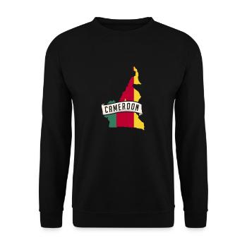 Kamerun Flagge Kamerun - Unisex Pullover - Schwarz - Vorne - Alina (178cm) & Michal (187cm)