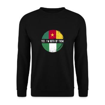 Kamerun Flagge Kamerun - Unisex Pullover - Schwarz - Vorne - Alina (178cm) & Michal (187cm)