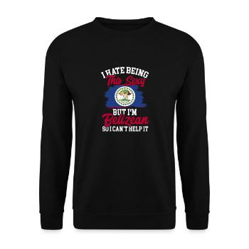 Belize Flag Belizean - Unisex Sweatshirt - black - Front - Alina (178cm) & Michal (187cm)