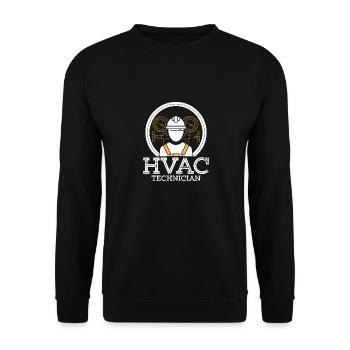 HVAC Technician Installer AC Tech - Unisex Pullover - Schwarz - Vorne - Alina (178cm) & Michal (187cm)
