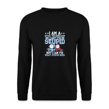 I Am A HVAC Technician AC Tech Installer HVAC Tech - Unisex Sweatshirt - black - Front - Alina (178cm) & Michal (187cm)