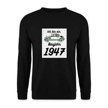Oldtimer 1947 - Unisex Pullover - Schwarz - Vorne - Alina (178cm) & Michal (187cm)