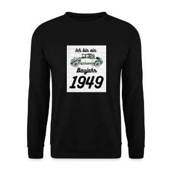 Oldtimer 1949 - Unisex Pullover - Schwarz - Vorne - Alina (178cm) & Michal (187cm)