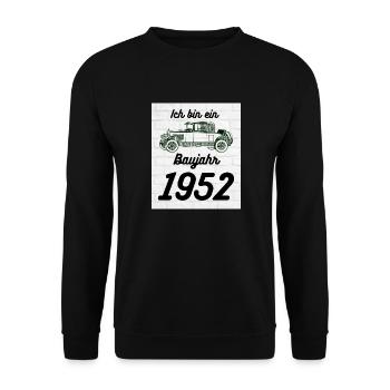 Oldtimer 1952 - Unisex Pullover - Schwarz - Vorne - Alina (178cm) & Michal (187cm)