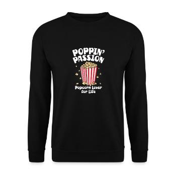 Cinema Snack Funny Poppin Passion Popcorn Lover Fo - Unisex Pullover - Schwarz - Vorne - Alina (178cm) & Michal (187cm)