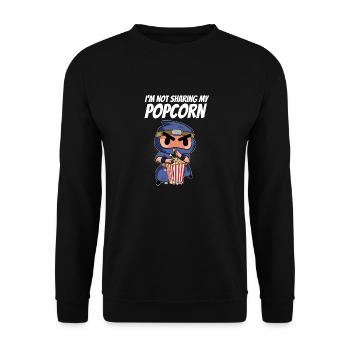 Funny I'm Not Sharing My Popcorn Ninja Movie Nigh - Unisex Sweatshirt - black - Front - Alina (178cm) & Michal (187cm)