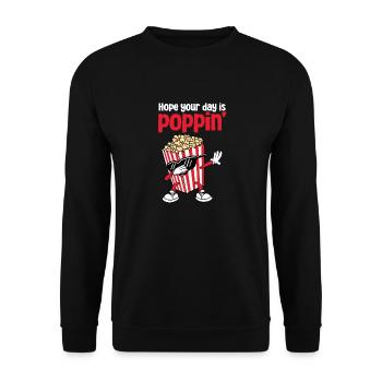 Movie Night Cool Dabbing Popcorn Hope Your Day Is - Unisex Pullover - Schwarz - Vorne - Alina (178cm) & Michal (187cm)