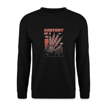 Anatomie eines Gamers Lustig - Unisex Pullover - Schwarz - Vorne - Alina (178cm) & Michal (187cm)