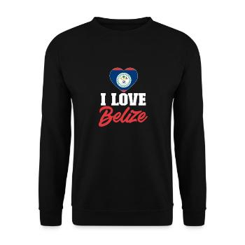 Belize Flagge Belizer - Unisex Pullover - Schwarz - Vorne - Alina (178cm) & Michal (187cm)