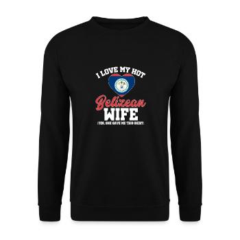 Belize Flag Belizean - Unisex Sweatshirt - black - Front - Alina (178cm) & Michal (187cm)