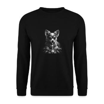 Chihuahua | Chess | Chess Player | Board | Queen | - Unisex Sweatshirt - black - Front - Alina (178cm) & Michal (187cm)