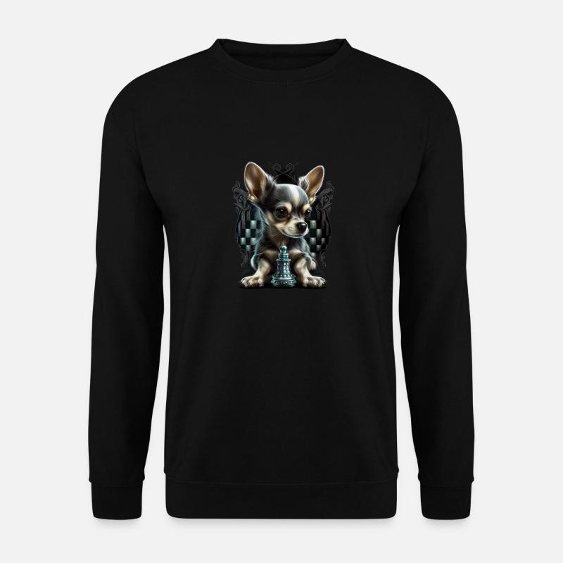 Chihuahua | Schach | Schachspieler Brett Königin - Unisex Pullover - Schwarz