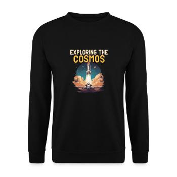 EXPLORING THE COSMOS - Unisex Sweatshirt - black - Front - Alina (178cm) & Michal (187cm)