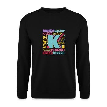 Zurück zur Schule Erster Schultag Typografie - Unisex Pullover - Schwarz - Vorne - Alina (178cm) & Michal (187cm)