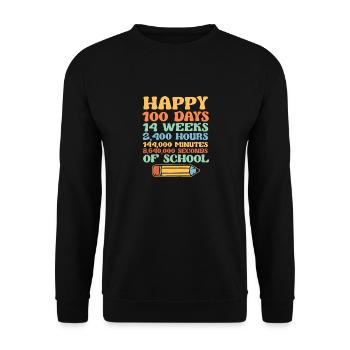 Joyeuses 100 jours de bibliothèque étudiante pour enseignants - Sweat-shirt Unisexe - noir - Devant - Alina (178cm) & Michal (187cm)