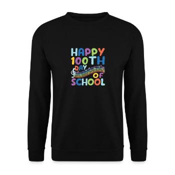 100e jour d’école, professeur de musique, musicien - Sweat-shirt Unisexe - noir - Devant - Alina (178cm) & Michal (187cm)