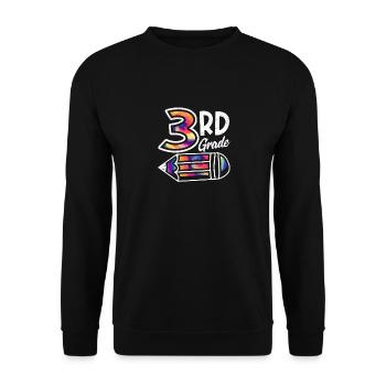Hello 3rd Grade Third Teacher Student Tie Dye - Unisex Sweatshirt - black - Front - Alina (178cm) & Michal (187cm)