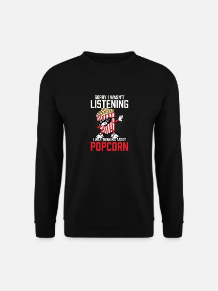 Movie Night Funny Wasn't Listening I Was Thinking - Unisex Pullover - Schwarz