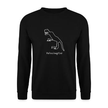 Velociraptor Dinosaur - Unisex Sweatshirt - black - Front - Alina (178cm) & Michal (187cm)