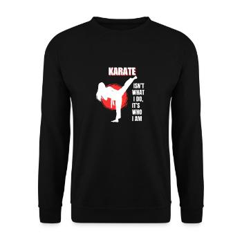 Karate Zitat Inspirierendes Design für Karate-ka - Unisex Pullover - Schwarz - Vorne - Alina (178cm) & Michal (187cm)