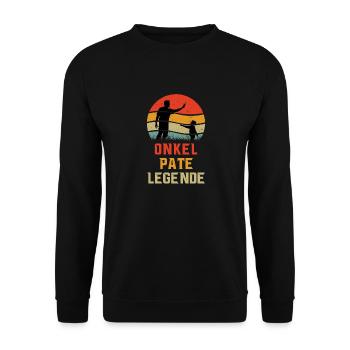 Vintage Lustig Onkel Pate Legende Witziges - Unisex Pullover - Schwarz - Vorne - Alina (178cm) & Michal (187cm)