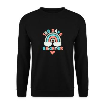 100 Days Brighter Teacher Student - Unisex Sweatshirt - black - Front - Alina (178cm) & Michal (187cm)