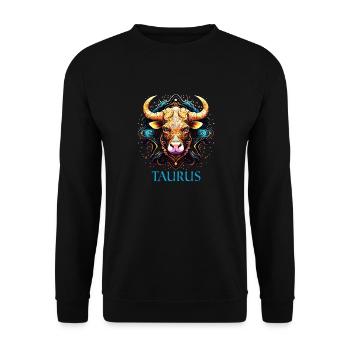 Portez votre signe du zodiaque astrologique avec fierté: Taureau - Sweat-shirt Unisexe - noir - Devant - Alina (178cm) & Michal (187cm)