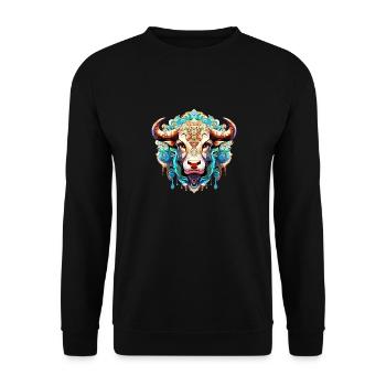 Graphique de l’horoscope du zodiaque - Signe du zodiaque Taureau - Sweat-shirt Unisexe - noir - Devant - Alina (178cm) & Michal (187cm)