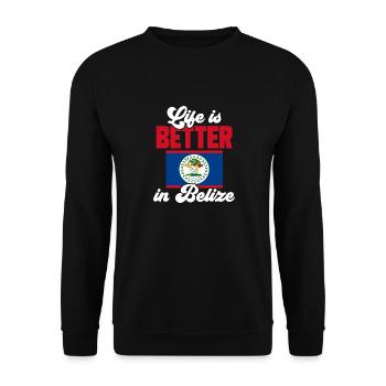 Belize Flag Belizean - Unisex Sweatshirt - black - Front - Alina (178cm) & Michal (187cm)
