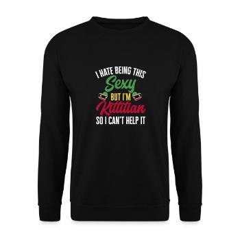Flag of Saint Kitts and Nevis - Unisex Sweatshirt - black - Front - Alina (178cm) & Michal (187cm)