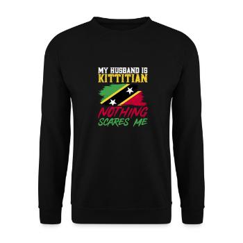 Flag of Saint Kitts and Nevis - Unisex Sweatshirt - black - Front - Alina (178cm) & Michal (187cm)