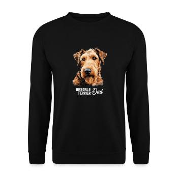 Hund Airedale Terrier - Unisex Pullover - Schwarz - Vorne - Alina (178cm) & Michal (187cm)